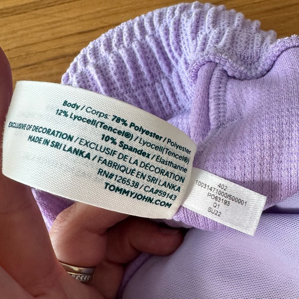 Tommy John Lounge Shorts Women’s Small Lilac Purple Waffle Tie 4.5” Inseam - Picture 6 of 8